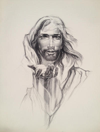 400x527 Jesus Pencil Portrait Art Pencil Portrait And Bible
