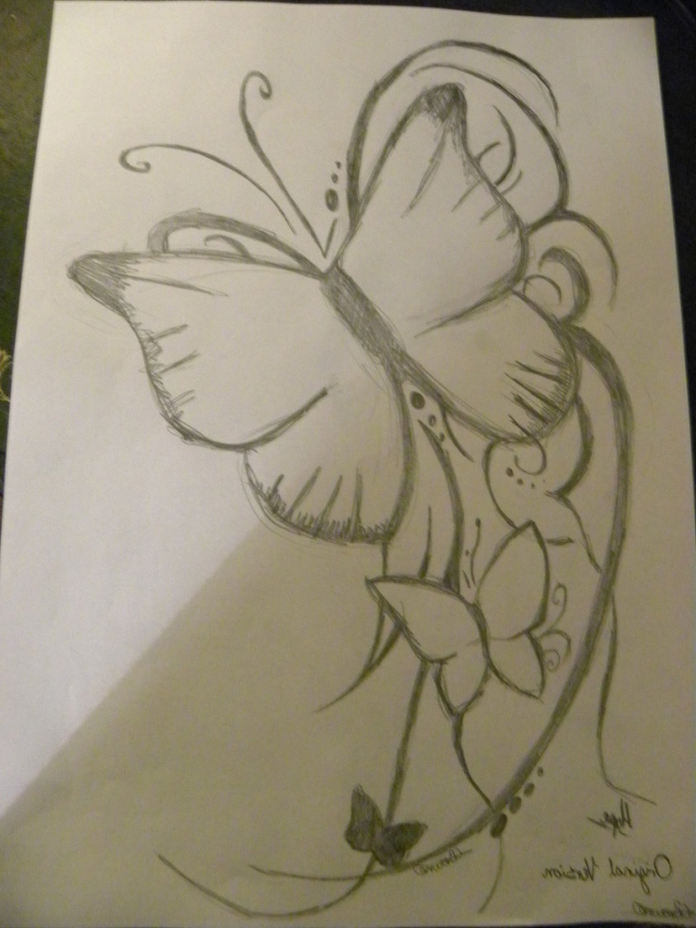 768x1024 Photos Of Flowers Pencil Sketch Butterfly And Flower In Pencil Art