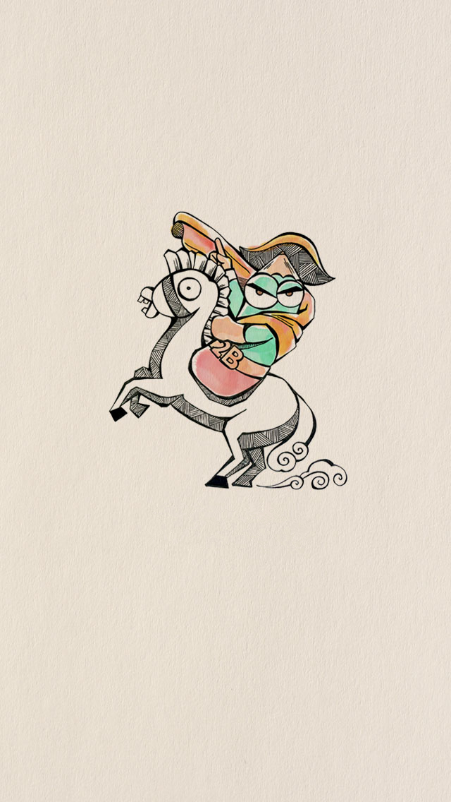 640x1136 Funny Pencil Drawing Soldier Wallpaper