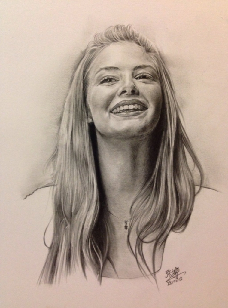 759x1024 Face Drawing With Pencil Little Girl With Wet Face Pencil Drawing