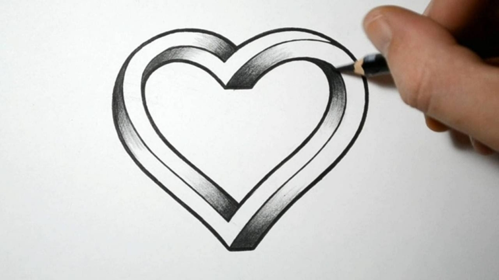 1024x576 Hearts Drawings In Pencil How To Draw An Impossible Heart Youtube