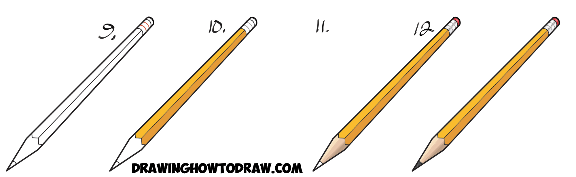 2000x615 How To Draw Realistic Pencils Using One Point Perspective