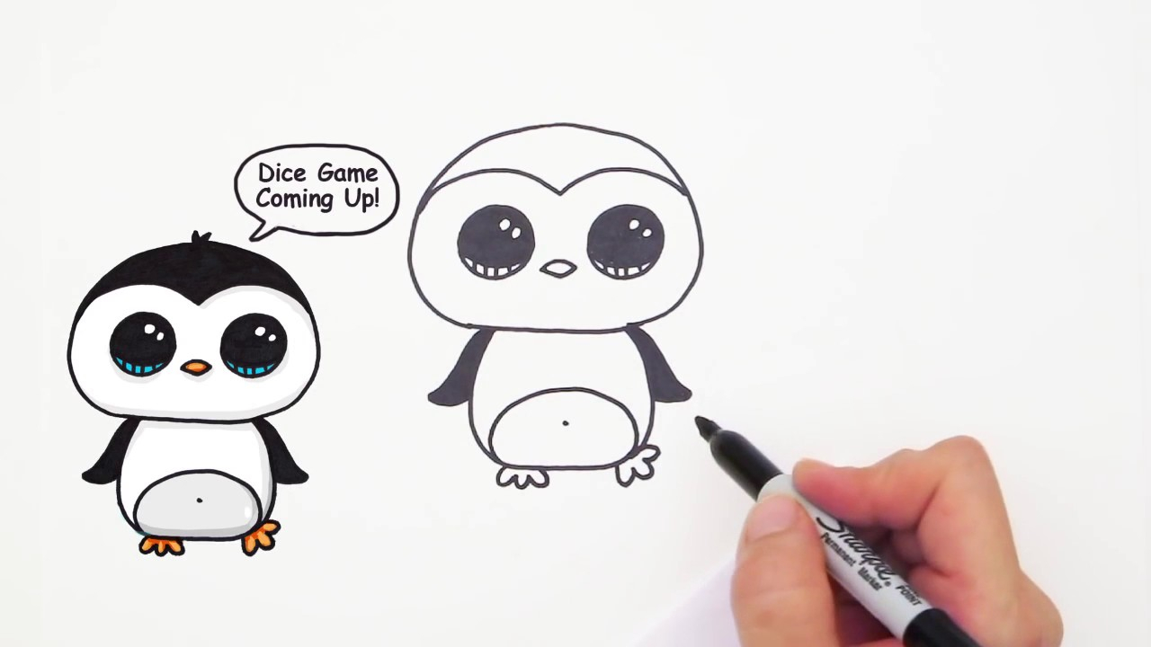 1280x720 Penguin Cartoon Drawing How To Draw A Cute Cartoon Penguin Easy