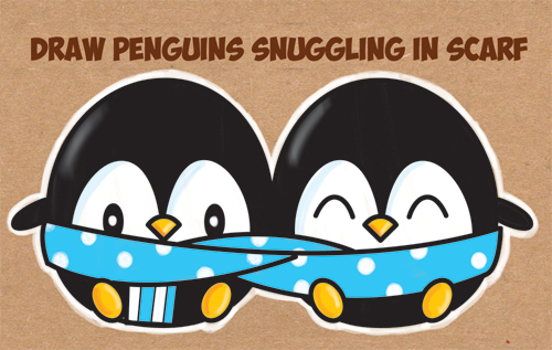 500x317 How To Draw Cute Kawaii Chibi Cartoon Penguins In A Scarf