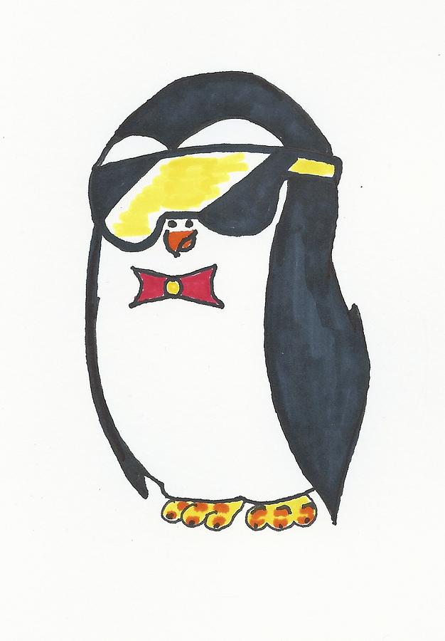 626x900 Cool Penguin Drawing By Michelle Cruz