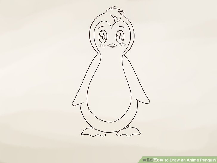 728x546 How To Draw An Anime Penguin 6 Steps (With Pictures)