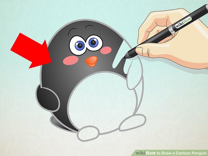 728x546 How To Draw A Cartoon Penguin 13 Steps (With Pictures)
