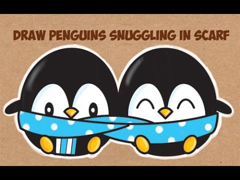 480x360 How To Draw Cute Kawaii Chibi Cartoon Penguins In A Scarf