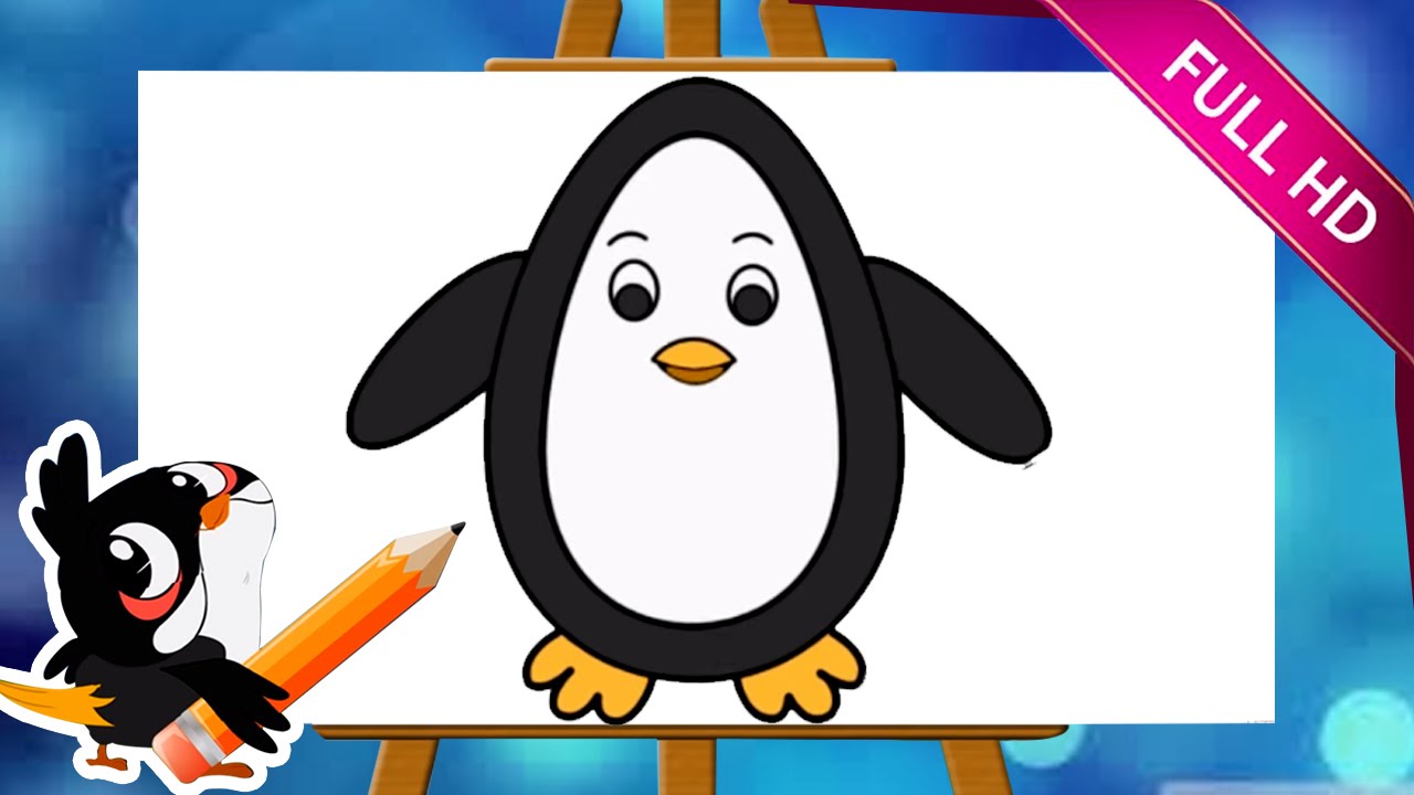 1280x720 Learn How To Draw A Penguin How To Draw A Penguin Easy Step By