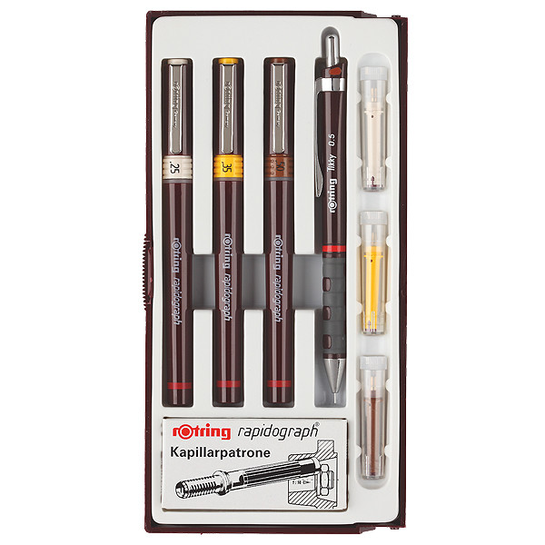 600x600 Rotring Rapidograph Technical Drawing Pen Junior Set Cult Pens
