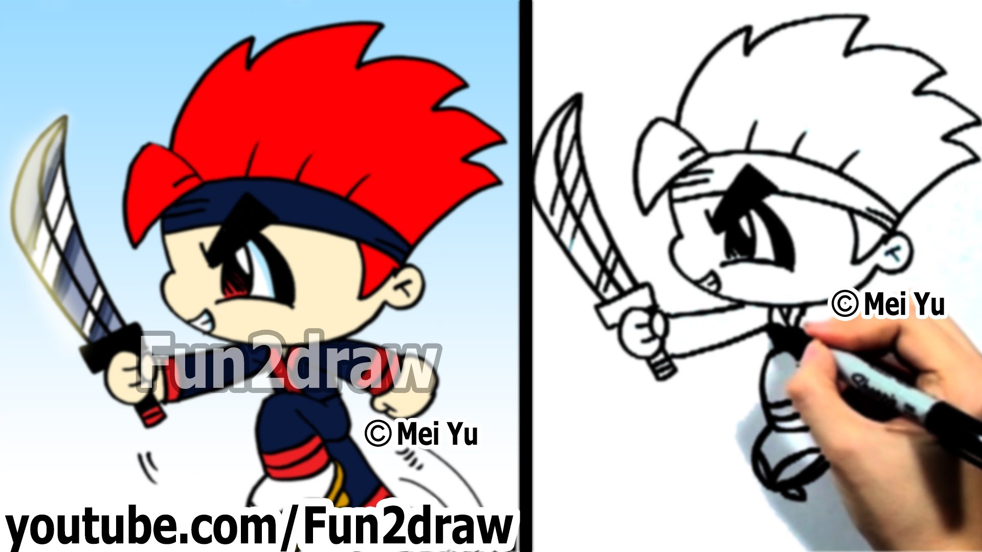 1920x1080 How To Draw A Cartoon Ninja