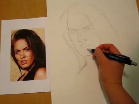 480x360 How To Draw People Faces Drawing Megan Fox's Face