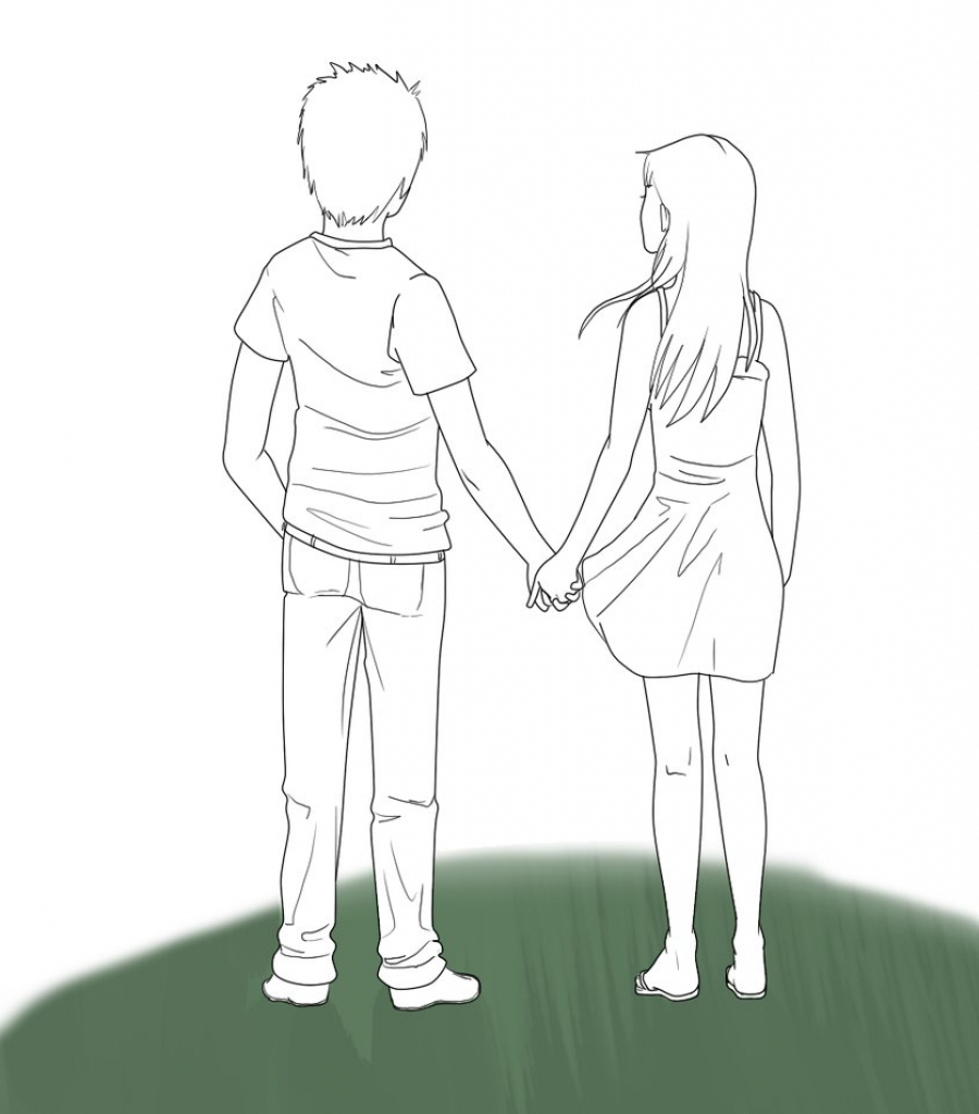 900x1024 Sketches Of Anime People Holding Hands Anime Couple Holding Hands