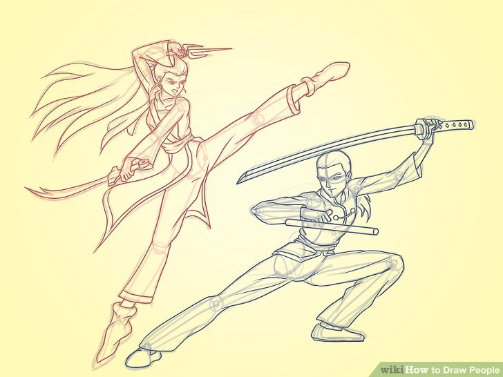 728x546 Person In Action Drawing