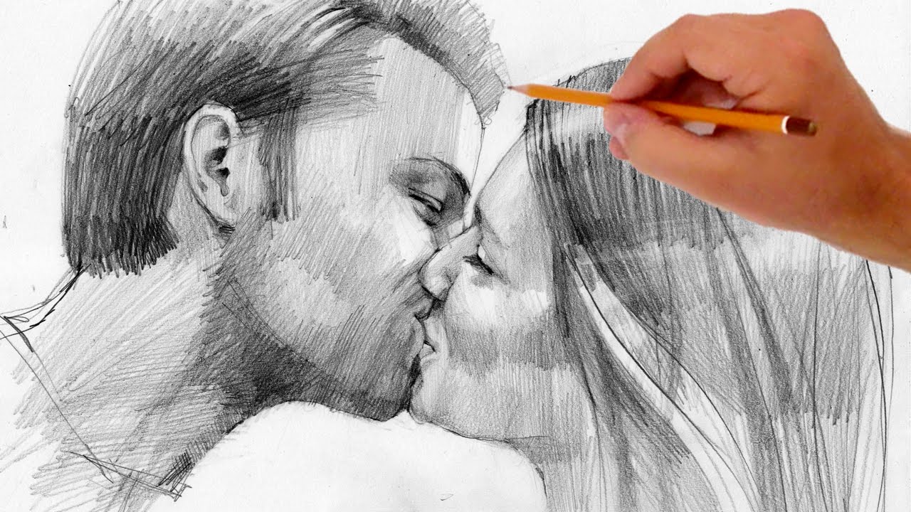 1280x720 How To Draw Kissing People
