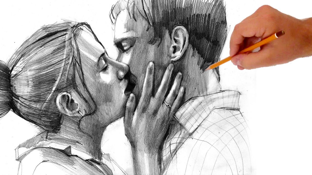 1280x720 How To Draw Kissing People