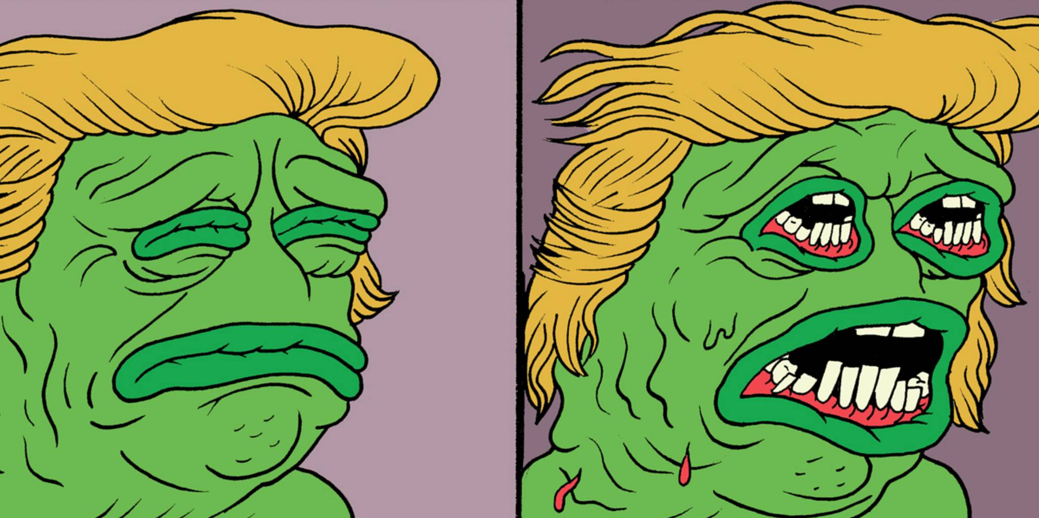 2051x1024 Pepe The Frog Creator Illustrates His Trump Nightmare