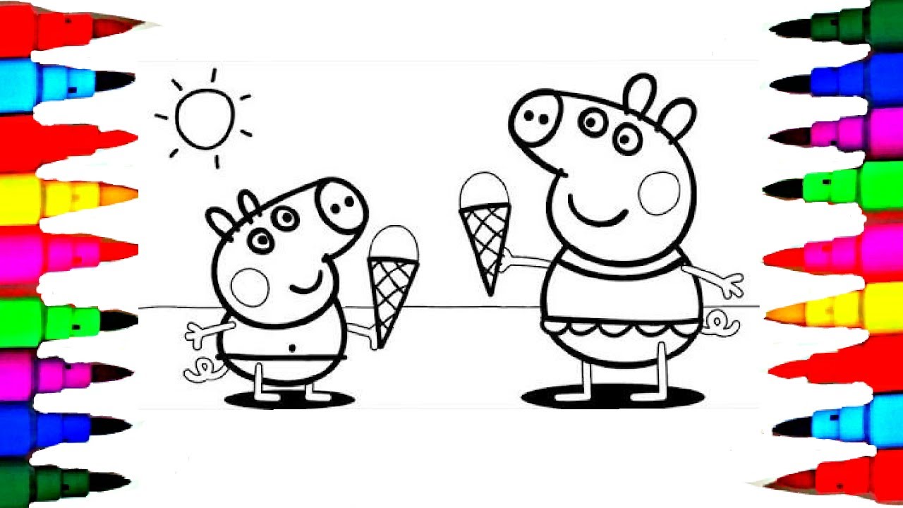 1280x720 Learn Art L How To Draw And Color L Peppa Pig Drawing Coloring