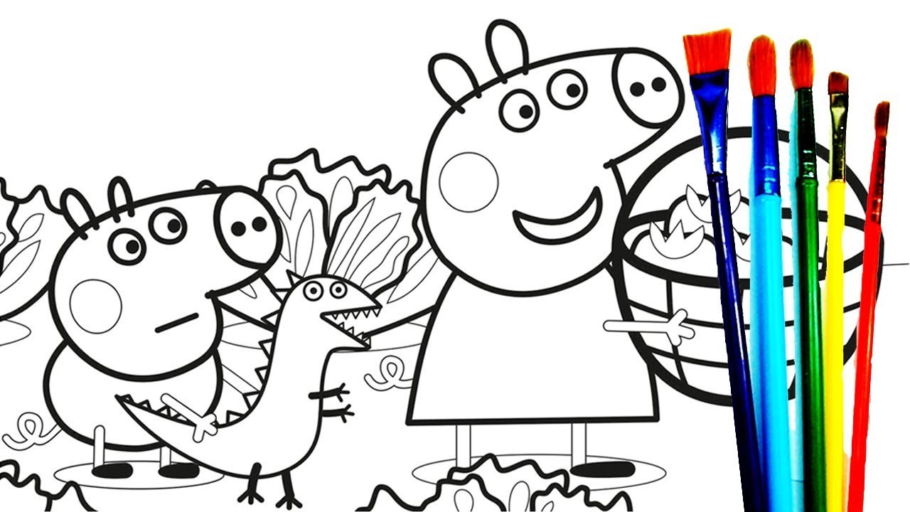 1280x720 Peppa Pig Coloring Pages