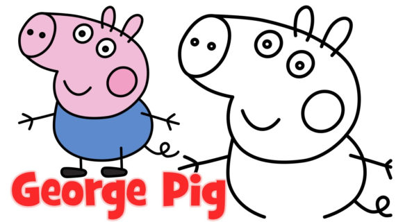 570x320 Peppa Pig Step By Step Drawing How To Draw Peppa Pig Family George