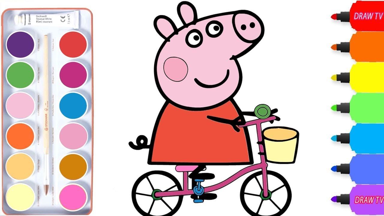 1280x720 Peppa Pig Coloring To Draw Peppa For Kids