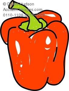 228x300 Clipart Image Of A Whimsical Drawing Of A Red Pepper
