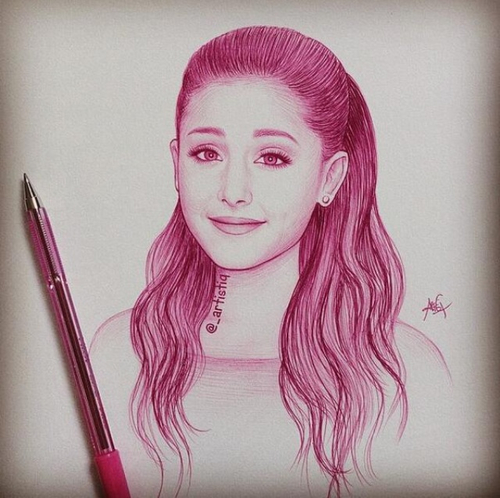 500x498 Perfect Drawing Of Ariana In Pink On We Heart It