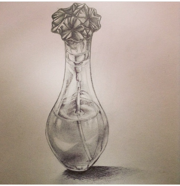 630x651 Perfume Bottle Drawing By Tariah23