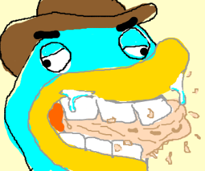300x250 Perry The Platypus Eating A Pita.