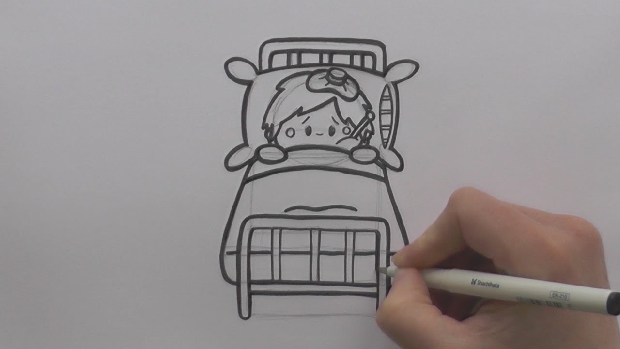 1280x720 How To Draw A Cartoon Person Sick In Bed