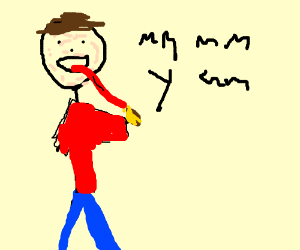 300x250 Person Eating Something Yellow(Maybe A Potato)