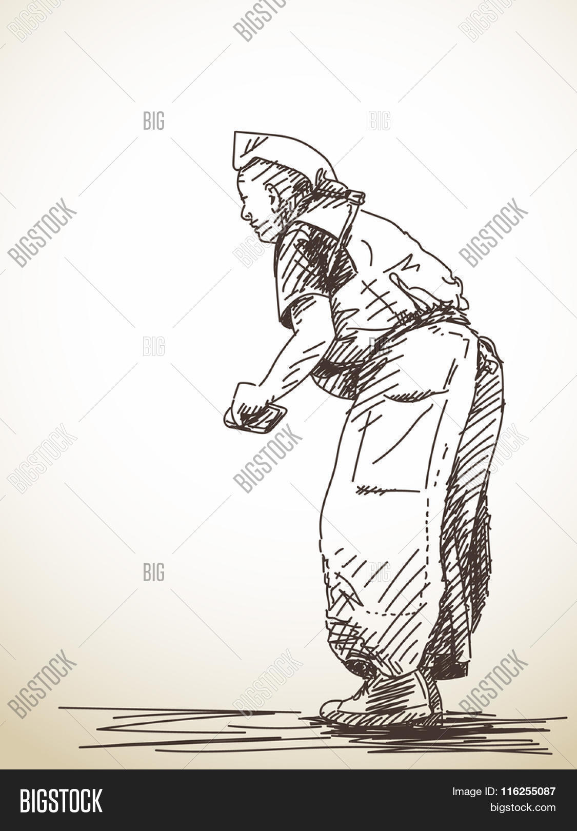 1125x1620 Sketch Praying Buddhist Man, Hand Vector Amp Photo Bigstock