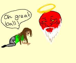 300x250 Person Praying To Red Ball God