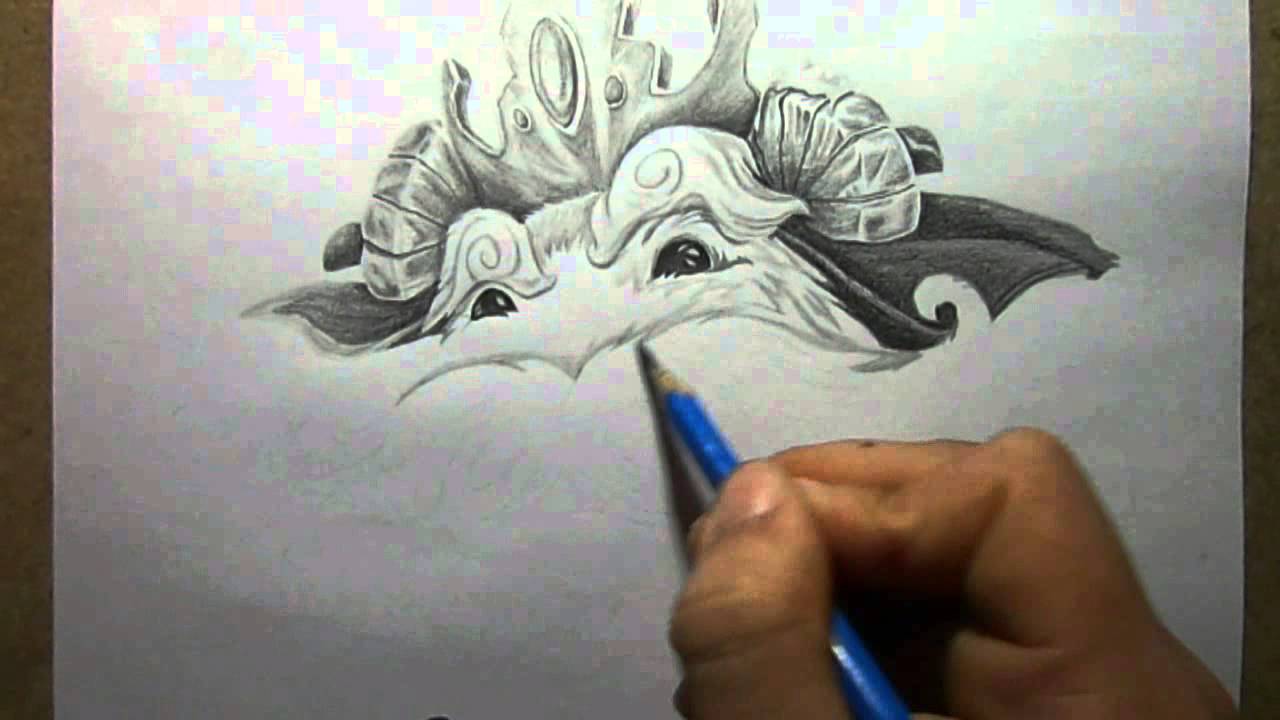 1280x720 Pencil Drawing The Poro King