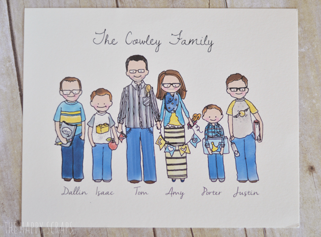 640x473 Personalized Family Portrait Drawing