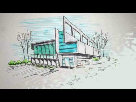 480x360 Two Point Perspective Freehand Building Drawing