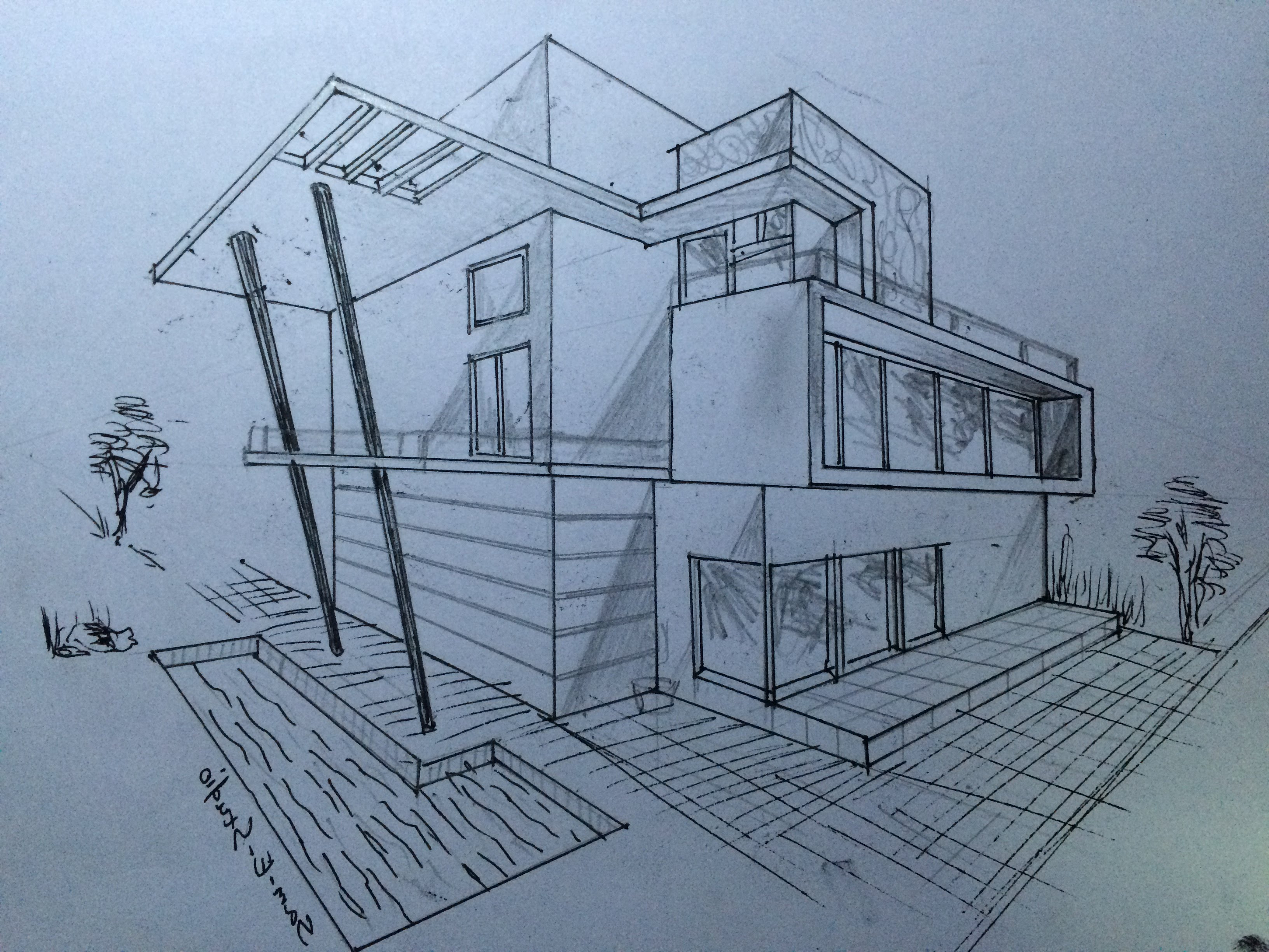 Perspective House Drawing at GetDrawings | Free download