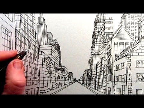 480x360 See How To Draw Using One Point Perspective A City Street View
