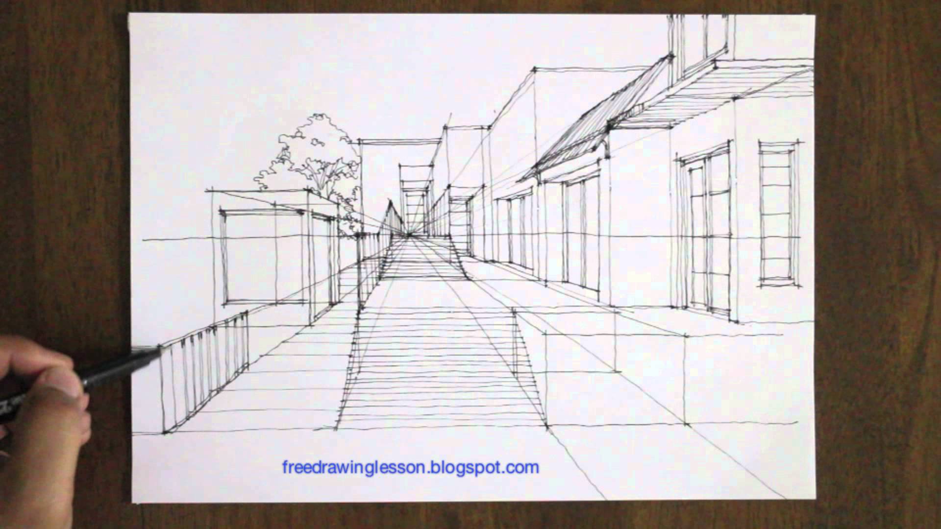 1920x1080 Draw A Street Scene In One Point Perspective