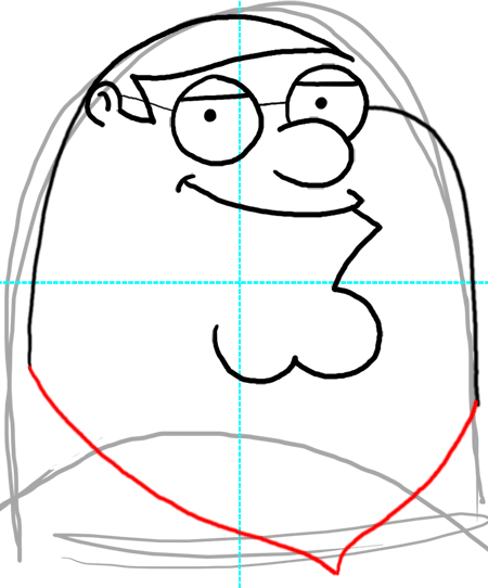 450x542 Step 13 How To Draw Peter Griffin From Family Guy Step By Step