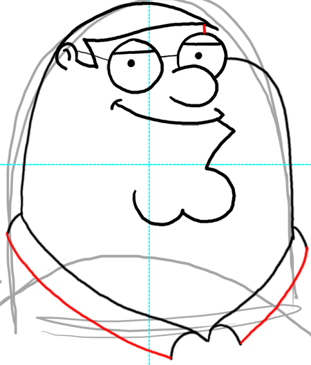 450x528 Step 15 How To Draw Peter Griffin From Family Guy Step By Step