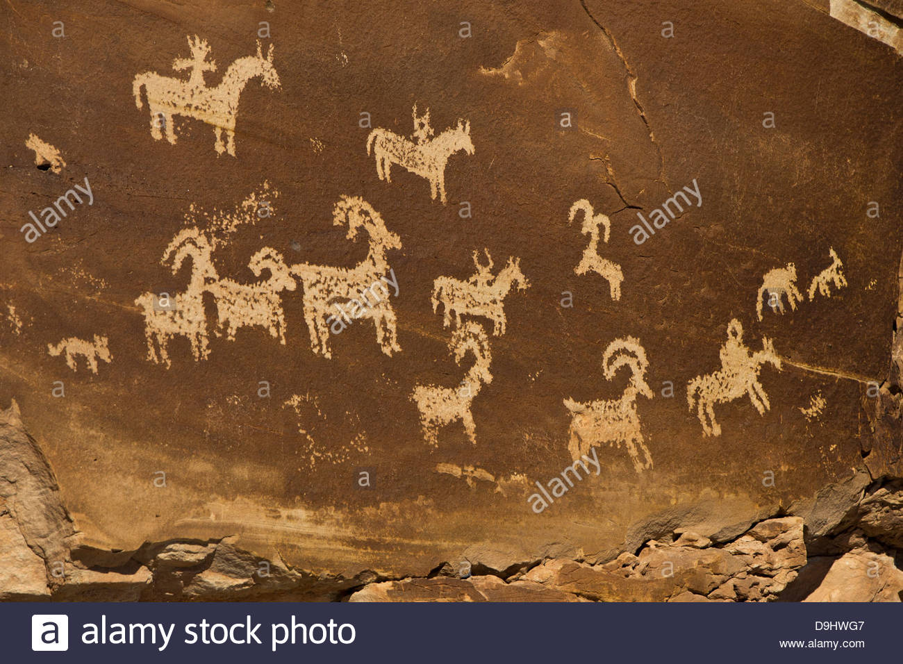 1300x956 Rock Panel With Ute Petroglyph Drawings, Arches National Park