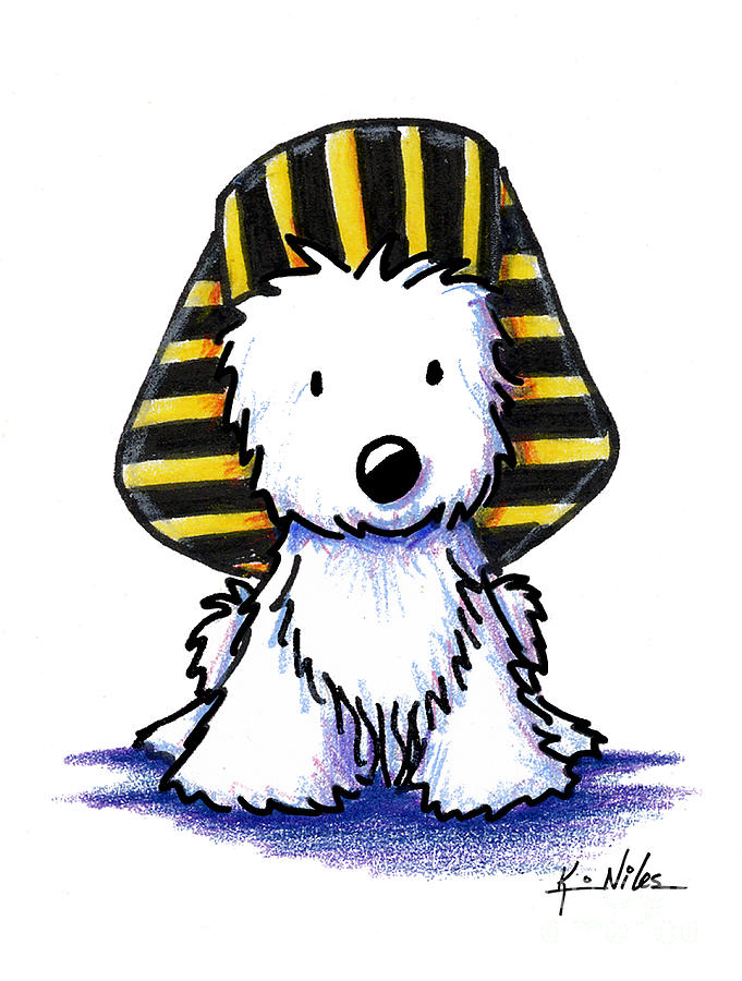 681x900 Kiniart Westie Pharaoh Drawing By Kim Niles