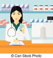 180x195 Pharmacist Taking Notes. An Asian Man Holding A Prescription