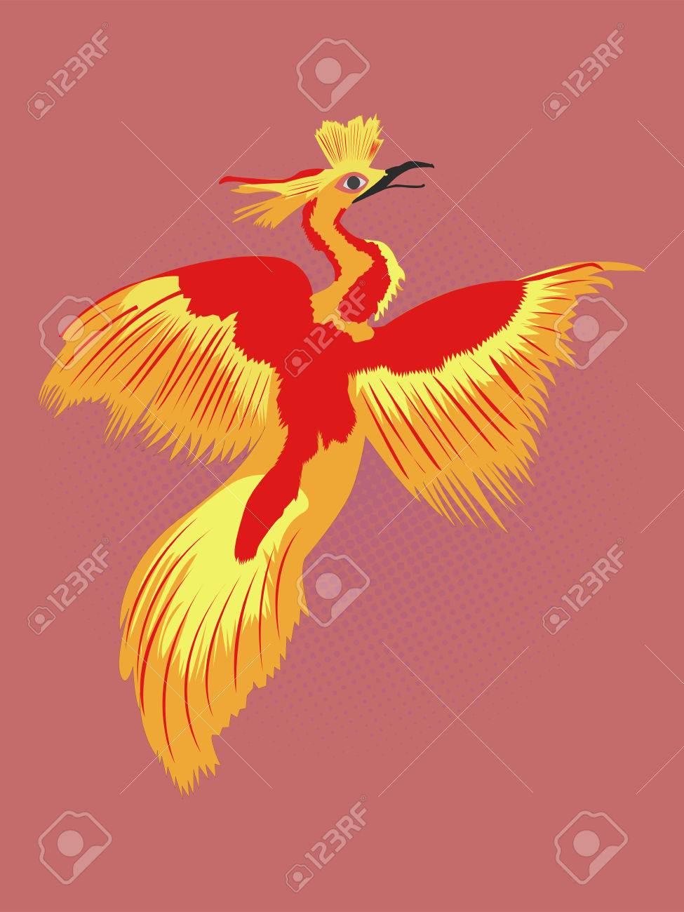 975x1300 Reborn Phoenix Pop Art Drawing. Fire Bird Drawing With Black