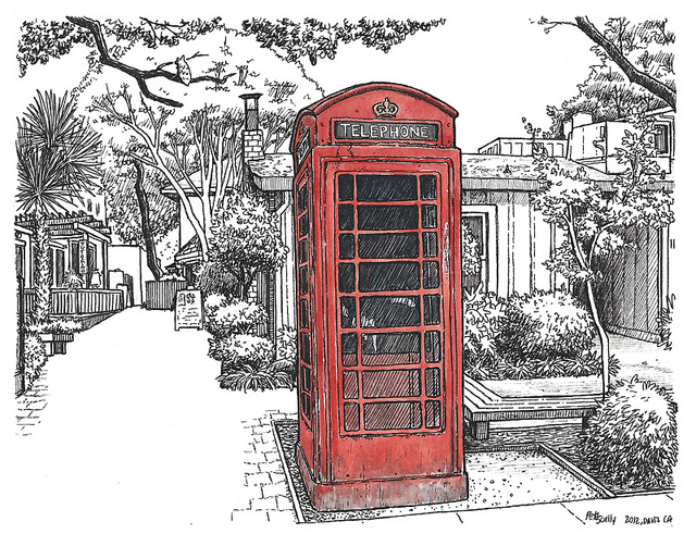 640x502 Phone Booth On D St Sketches, Sketchbooks And Drawings