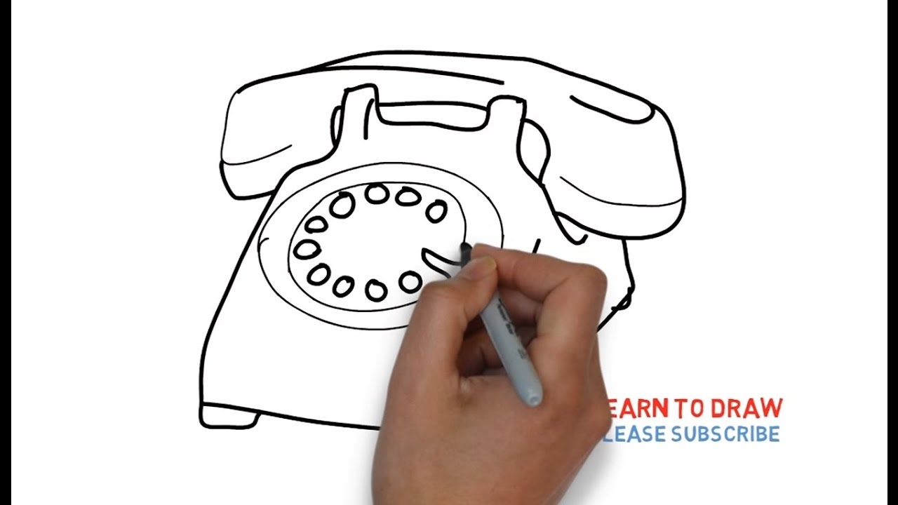 1280x720 How To Draw An Old Phone Step By Step For Kids