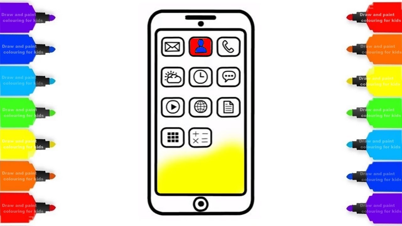 1280x720 How To Drawing Mobile Phone Apps Colorful For Kids