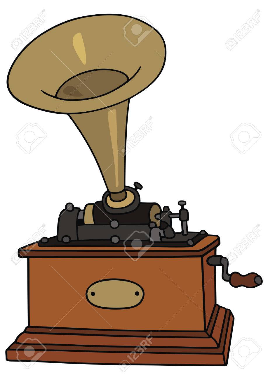 918x1300 Hand Drawing Of Classic Phonograph Royalty Free Cliparts, Vectors