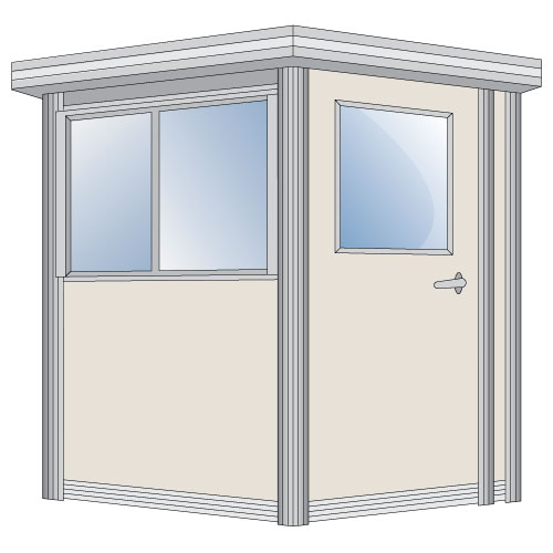 500x500 Portafab 4 X 4 Standard Guard Or Security Booth Pricing